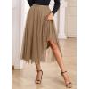 imageHappy Sailed Womens Tulle Skirt Fall Fashion Elastic High Waisted ALine Layered Flowy Long Tutu Skirts Date Night OutfitsBrown