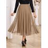 imageHappy Sailed Womens Tulle Skirt Fall Fashion Elastic High Waisted ALine Layered Flowy Long Tutu Skirts Date Night OutfitsBrown
