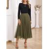 imageHappy Sailed Womens Tulle Skirt Fall Fashion Elastic High Waisted ALine Layered Flowy Long Tutu Skirts Date Night OutfitsGreen