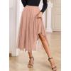 imageHappy Sailed Womens Tulle Skirt Fall Fashion Elastic High Waisted ALine Layered Flowy Long Tutu Skirts Date Night OutfitsPink