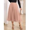 imageHappy Sailed Womens Tulle Skirt Fall Fashion Elastic High Waisted ALine Layered Flowy Long Tutu Skirts Date Night OutfitsPink