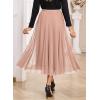 imageHappy Sailed Womens Tulle Skirt Fall Fashion Elastic High Waisted ALine Layered Flowy Long Tutu Skirts Date Night OutfitsPink