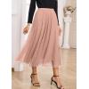 imageHappy Sailed Womens Tulle Skirt Fall Fashion Elastic High Waisted ALine Layered Flowy Long Tutu Skirts Date Night OutfitsPink