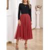 imageHappy Sailed Womens Tulle Skirt Fall Fashion Elastic High Waisted ALine Layered Flowy Long Tutu Skirts Date Night OutfitsRed