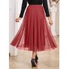 imageHappy Sailed Womens Tulle Skirt Fall Fashion Elastic High Waisted ALine Layered Flowy Long Tutu Skirts Date Night OutfitsRed