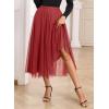 imageHappy Sailed Womens Tulle Skirt Fall Fashion Elastic High Waisted ALine Layered Flowy Long Tutu Skirts Date Night OutfitsRed