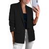 imageHappy Sailed Womens Long Sleeve Blazer Business Casual Open Front Work Office Suit JacketsBlack