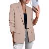 imageHappy Sailed Womens Long Sleeve Blazer Business Casual Open Front Work Office Suit JacketsDark Khaki