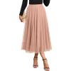 imageHappy Sailed Womens Tulle Skirt Fall Fashion Elastic High Waisted ALine Layered Flowy Long Tutu Skirts Date Night OutfitsPink