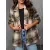 imageHappy Sailed Womens Plaid Blazer Classic Lapel Collar Double Breasted Open Front Blazers Jackets Work Suit with PocketsBeige
