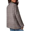 imageHappy Sailed Womens Plaid Blazer Classic Lapel Collar Double Breasted Open Front Blazers Jackets Work Suit with PocketsBurgundy