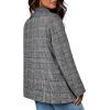 imageHappy Sailed Womens Plaid Blazer Classic Lapel Collar Double Breasted Open Front Blazers Jackets Work Suit with PocketsGrey
