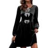 imageHappy Sailed Womens Velvet Dress Fall Winter Long Sleeve Bowknot High Waisted A Line Cocktail Dresses for Wedding GuestBlack