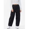 imageHappy Sailed Womens Wide Leg Pants High Waist Elastic Drawstring Cotton Lounge Sweatpants Black Casual Relaxed Fit Trousers with Pockets