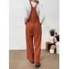 image:imageHappy Sailed Womens Corduroy Overalls Winter Fall Casual Sleeveless Adjustable Strap Wide Leg Long Pants RompersDark Orange
