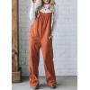 image:imageHappy Sailed Womens Corduroy Overalls Winter Fall Casual Sleeveless Adjustable Strap Wide Leg Long Pants RompersDark Orange