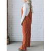 image:imageHappy Sailed Womens Corduroy Overalls Winter Fall Casual Sleeveless Adjustable Strap Wide Leg Long Pants RompersDark Orange