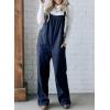 image:imageHappy Sailed Womens Corduroy Overalls Winter Fall Casual Sleeveless Adjustable Strap Wide Leg Long Pants RompersNavy Blue