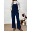 image:imageHappy Sailed Womens Corduroy Overalls Winter Fall Casual Sleeveless Adjustable Strap Wide Leg Long Pants RompersNavy Blue