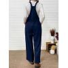 image:imageHappy Sailed Womens Corduroy Overalls Winter Fall Casual Sleeveless Adjustable Strap Wide Leg Long Pants RompersNavy Blue
