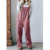 image:imageHappy Sailed Womens Corduroy Overalls Winter Fall Casual Sleeveless Adjustable Strap Wide Leg Long Pants RompersPink