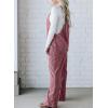 image:imageHappy Sailed Womens Corduroy Overalls Winter Fall Casual Sleeveless Adjustable Strap Wide Leg Long Pants RompersPink