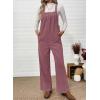 image:imageHappy Sailed Womens Corduroy Overalls Winter Fall Casual Sleeveless Adjustable Strap Wide Leg Long Pants RompersPink