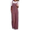 image:imageHappy Sailed Womens Corduroy Overalls Winter Fall Casual Sleeveless Adjustable Strap Wide Leg Long Pants RompersPink