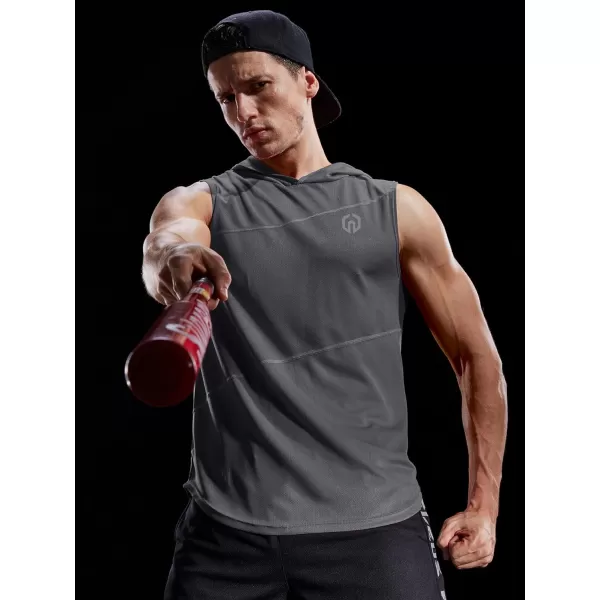 NELEUS Dry Fit Workout Athletic Muscle Tank with Hoods Pack of 35036 3 Packblackbluegrey