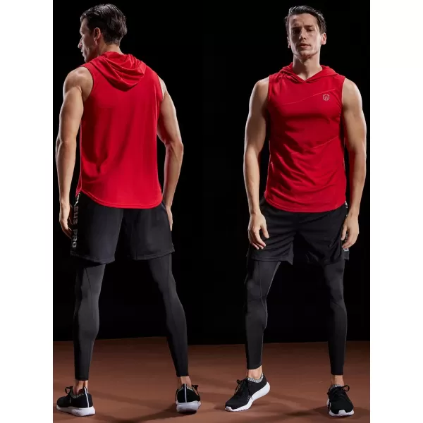 NELEUS Dry Fit Workout Athletic Muscle Tank with Hoods Pack of 35036 3 Packblackgreyred