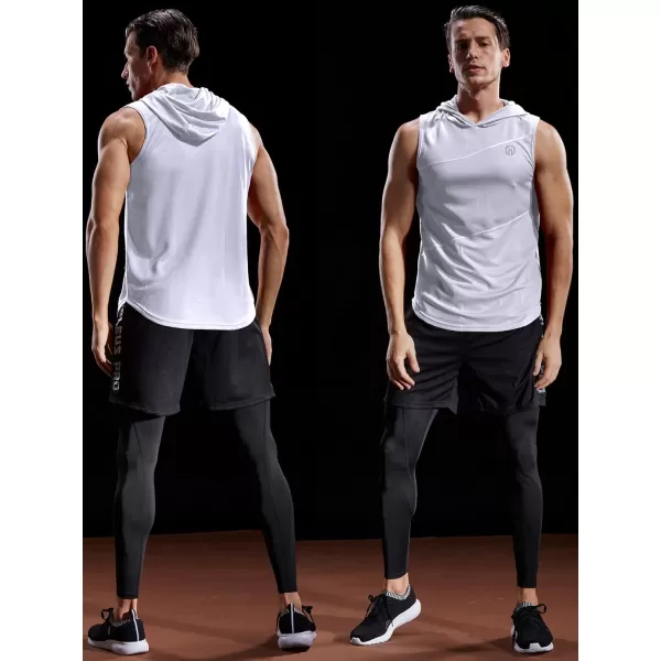 NELEUS Dry Fit Workout Athletic Muscle Tank with Hoods Pack of 35036 3 Packblackgreywhite