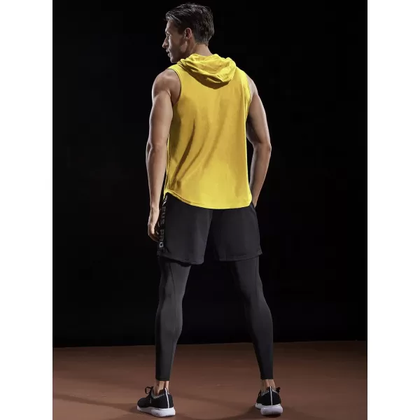 NELEUS Dry Fit Workout Athletic Muscle Tank with Hoods Pack of 35036 3 Packblueredyellow