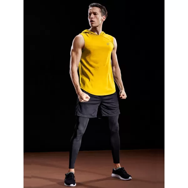 NELEUS Dry Fit Workout Athletic Muscle Tank with Hoods Pack of 35036 3 Packblueredyellow