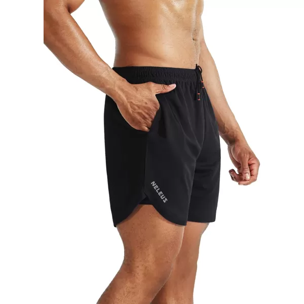 NELEUS Mens 2 in 1 Running Shorts with LinerDry Fit Workout Shorts with Pockets6070 BlackBlack2 Pack