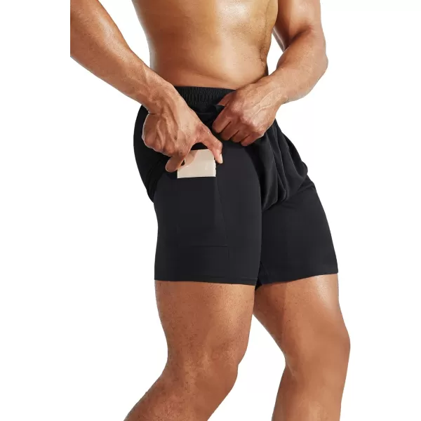 NELEUS Mens 2 in 1 Running Shorts with LinerDry Fit Workout Shorts with Pockets6070 BlackBlack2 Pack