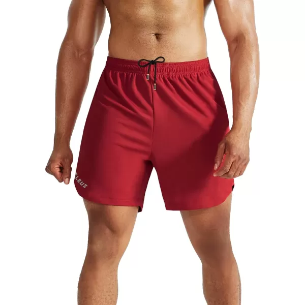 NELEUS Mens 2 in 1 Running Shorts with LinerDry Fit Workout Shorts with Pockets6070 BlackRed2 Pack