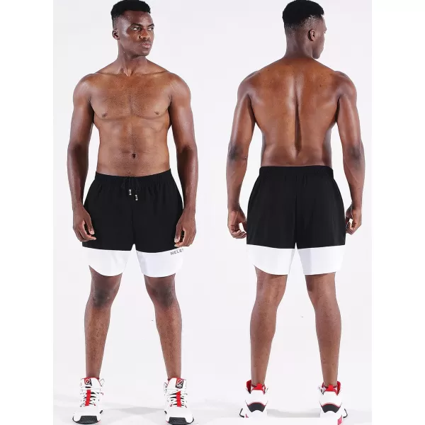 NELEUS Mens 2 in 1 Running Shorts with LinerDry Fit Workout Shorts with Pockets6094 BlackBlack2 Pack