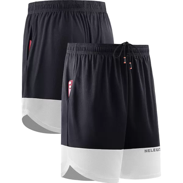 NELEUS Mens 2 in 1 Running Shorts with LinerDry Fit Workout Shorts with Pockets6094 BlackBlack2 Pack