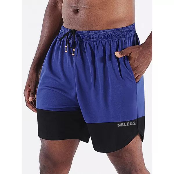 NELEUS Mens 2 in 1 Running Shorts with LinerDry Fit Workout Shorts with Pockets6094 BlackGreyBlue3 Pack