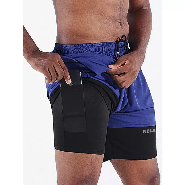 NELEUS Mens 2 in 1 Running Shorts with LinerDry Fit Workout Shorts with Pockets6094 BlackGreyBlue3 Pack