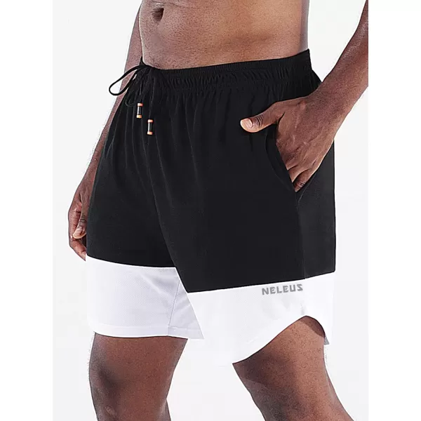 NELEUS Mens 2 in 1 Running Shorts with LinerDry Fit Workout Shorts with Pockets6094 BlackGreyRed3 Pack