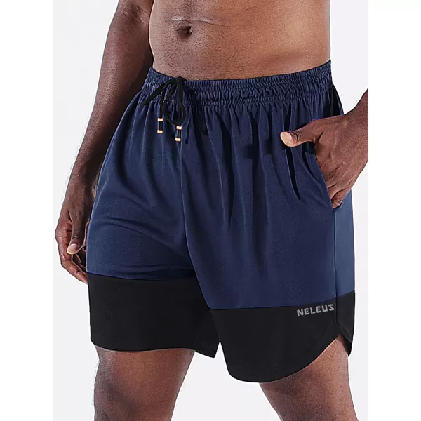 NELEUS Mens 2 in 1 Running Shorts with LinerDry Fit Workout Shorts with Pockets6094 BlackNavy Blue2 Pack