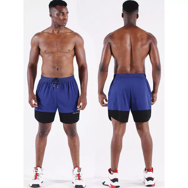 NELEUS Mens 2 in 1 Running Shorts with LinerDry Fit Workout Shorts with Pockets6094 WhiteGreyBlue3 Pack