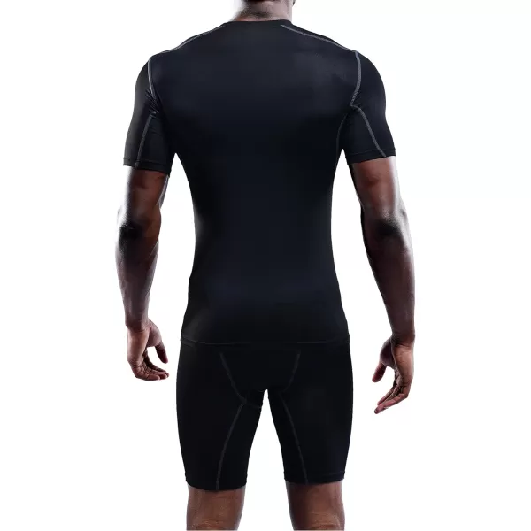 NELEUS Mens 3 Pack Athletic Compression Base Layer Workout Shirt5003 BlackBlackBlack3 Pack