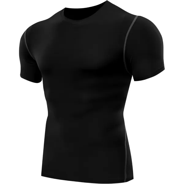 NELEUS Mens 3 Pack Athletic Compression Base Layer Workout Shirt5003 BlackBlackBlack3 Pack