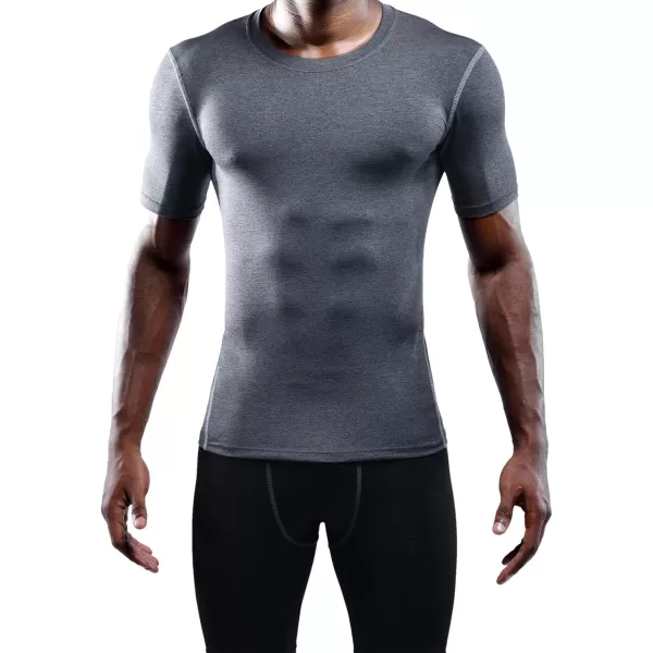 NELEUS Mens 3 Pack Athletic Compression Base Layer Workout Shirt5003 Blackgreyblue3 Pack