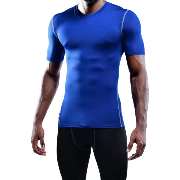 NELEUS Mens 3 Pack Athletic Compression Base Layer Workout Shirt5003 Blackgreyblue3 Pack