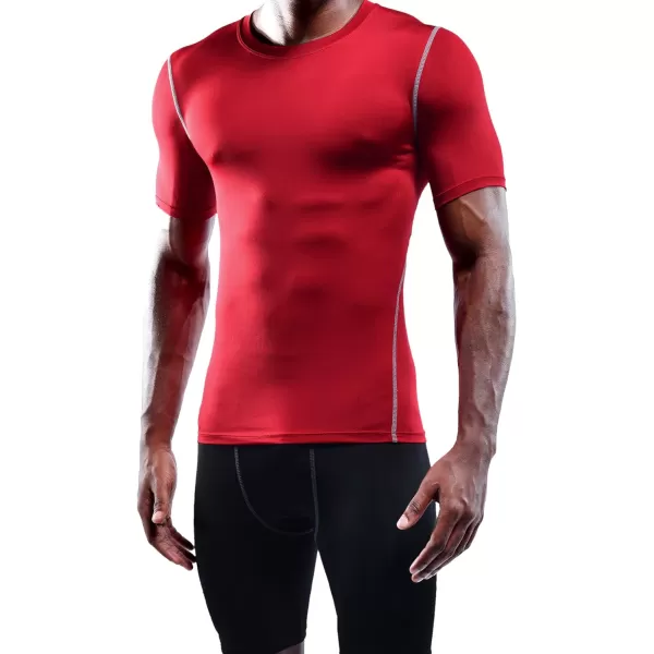 NELEUS Mens 3 Pack Athletic Compression Base Layer Workout Shirt5003 Blackgreyred3 Pack