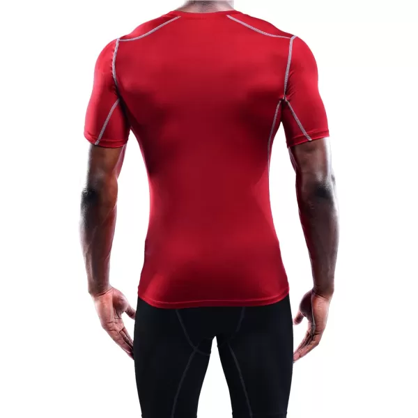 NELEUS Mens 3 Pack Athletic Compression Base Layer Workout Shirt5003 Blackgreyred3 Pack