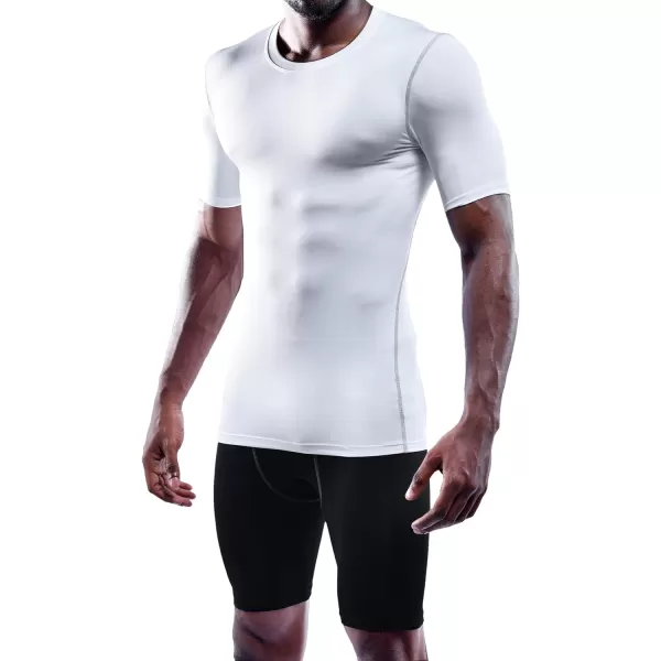 NELEUS Mens 3 Pack Athletic Compression Base Layer Workout Shirt5003 Blackgreywhite3 Pack